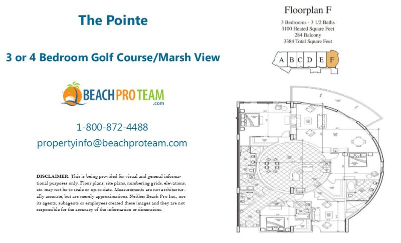 The Pointe Floor Plan F - 3 Bedroom Golf Course/Marsh View